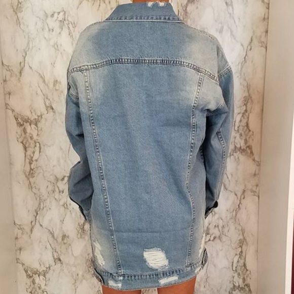 ❌SOLD OUT❌Distressed Denim Jacket - Med Blue - Picture 9 of 9